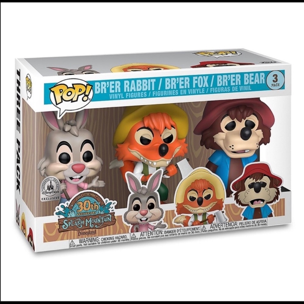 Splash Mountain Disney funko pops 3 piece set